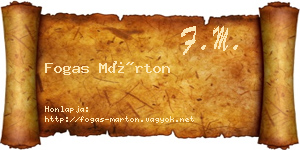 Fogas Márton névjegykártya
